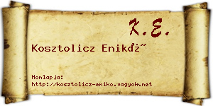 Kosztolicz Enikő névjegykártya